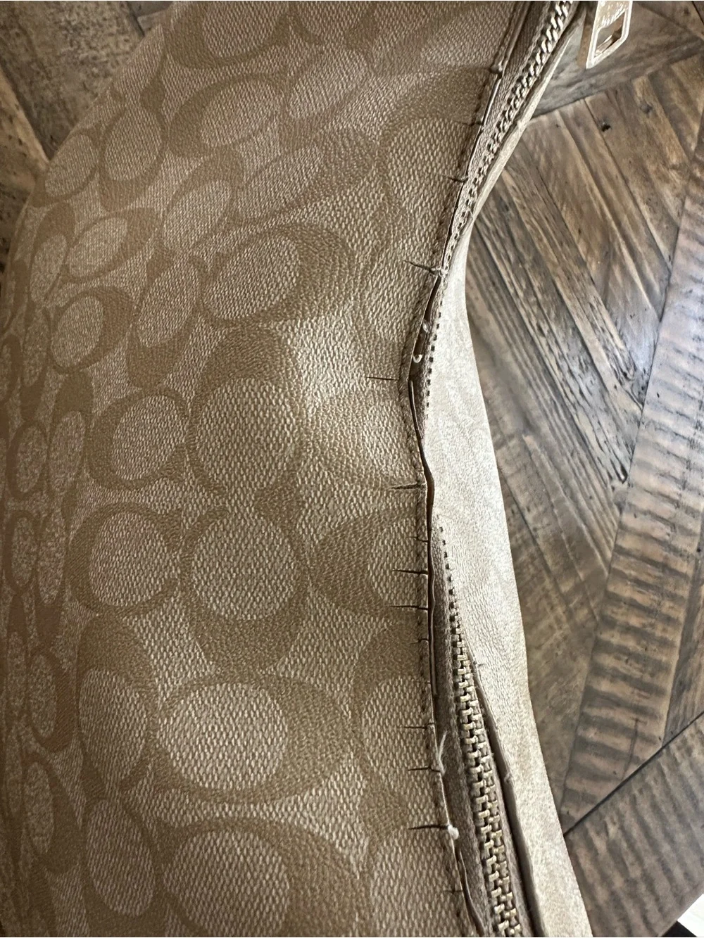 Coach Celeste Signature CC Hobo Shoulder Bag Light Khaki Chalk Circa 2015